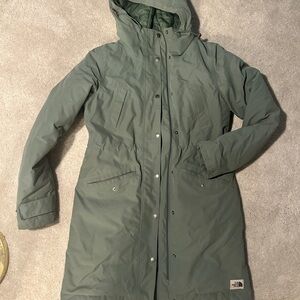 Women's Green North Face Parka Small